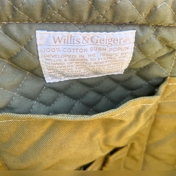 WILLIS & GEIGER Bag Travel 1930's cottonBush Poplin Beige Tan Khaki Two Toned - Picture 3 of 4